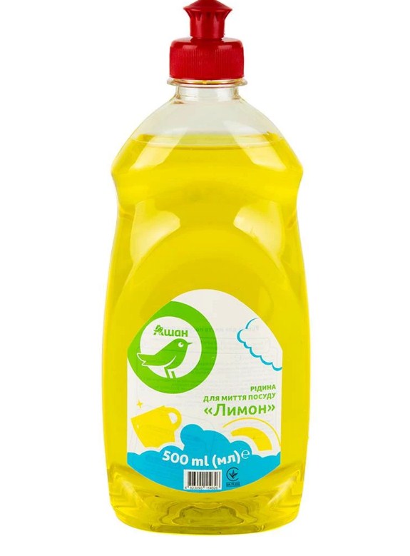 Засіб для ручного миття посуду AUCHAN лимон, 500 мл